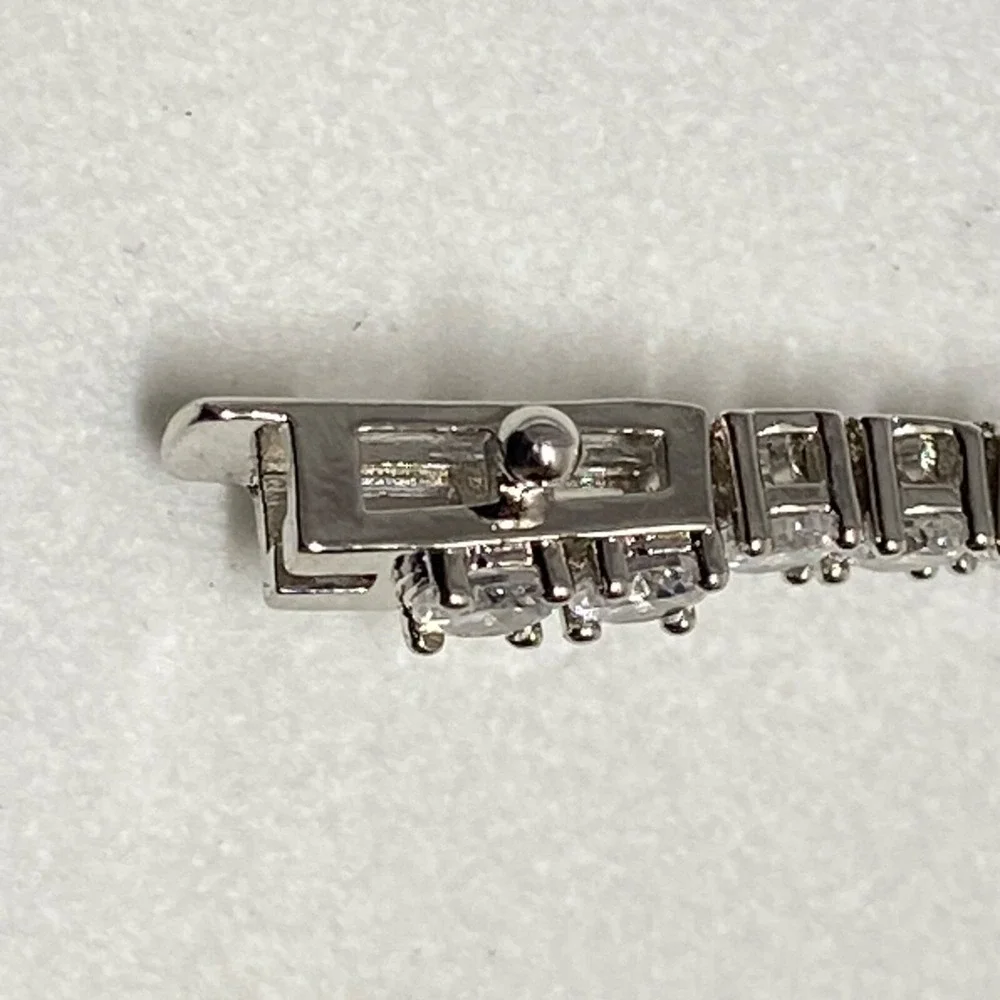 Cesca Vanna Dazzling Silvertone Tennis Bracelet 8